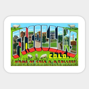 Greetings from Ft. Collins, Colorado - Vintage Large Letter Postcard Sticker